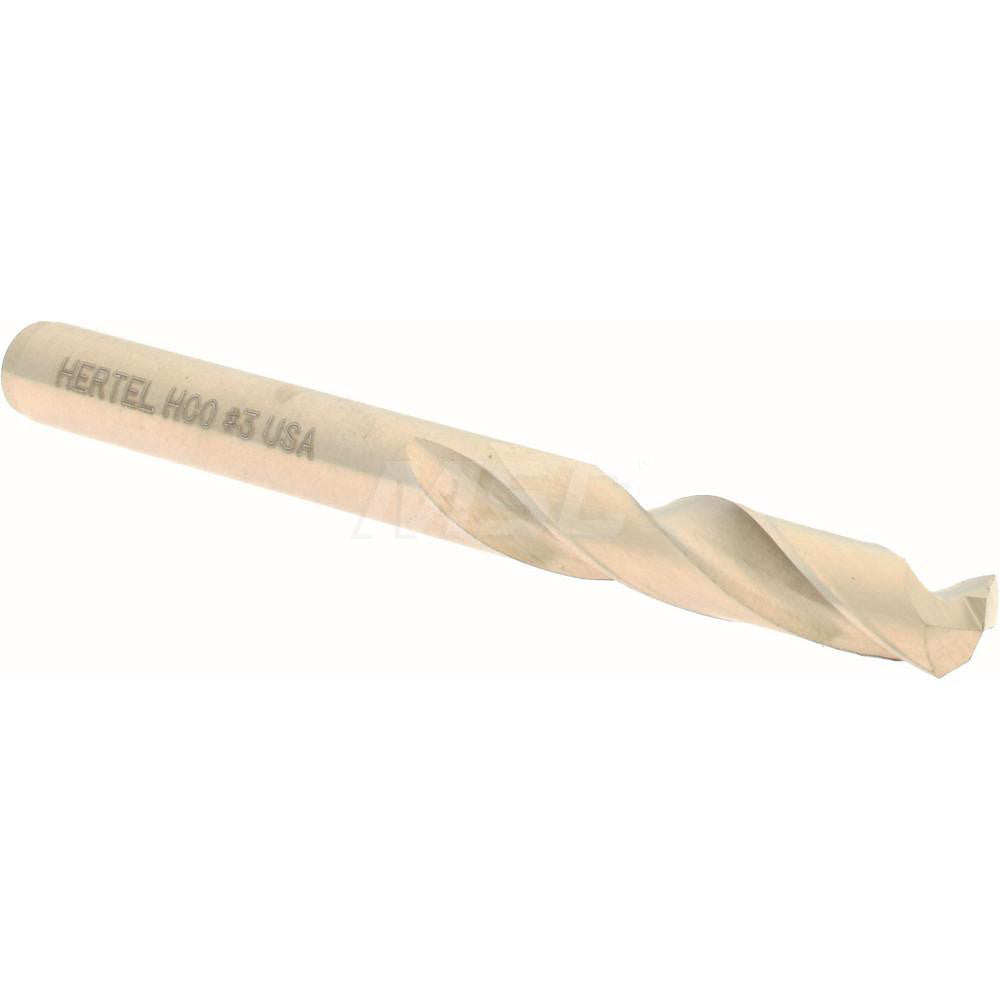 Hertel 74130543 Screw Machine Length Drill Bit #3 (0.2130) Dia, 135 deg, Cobalt