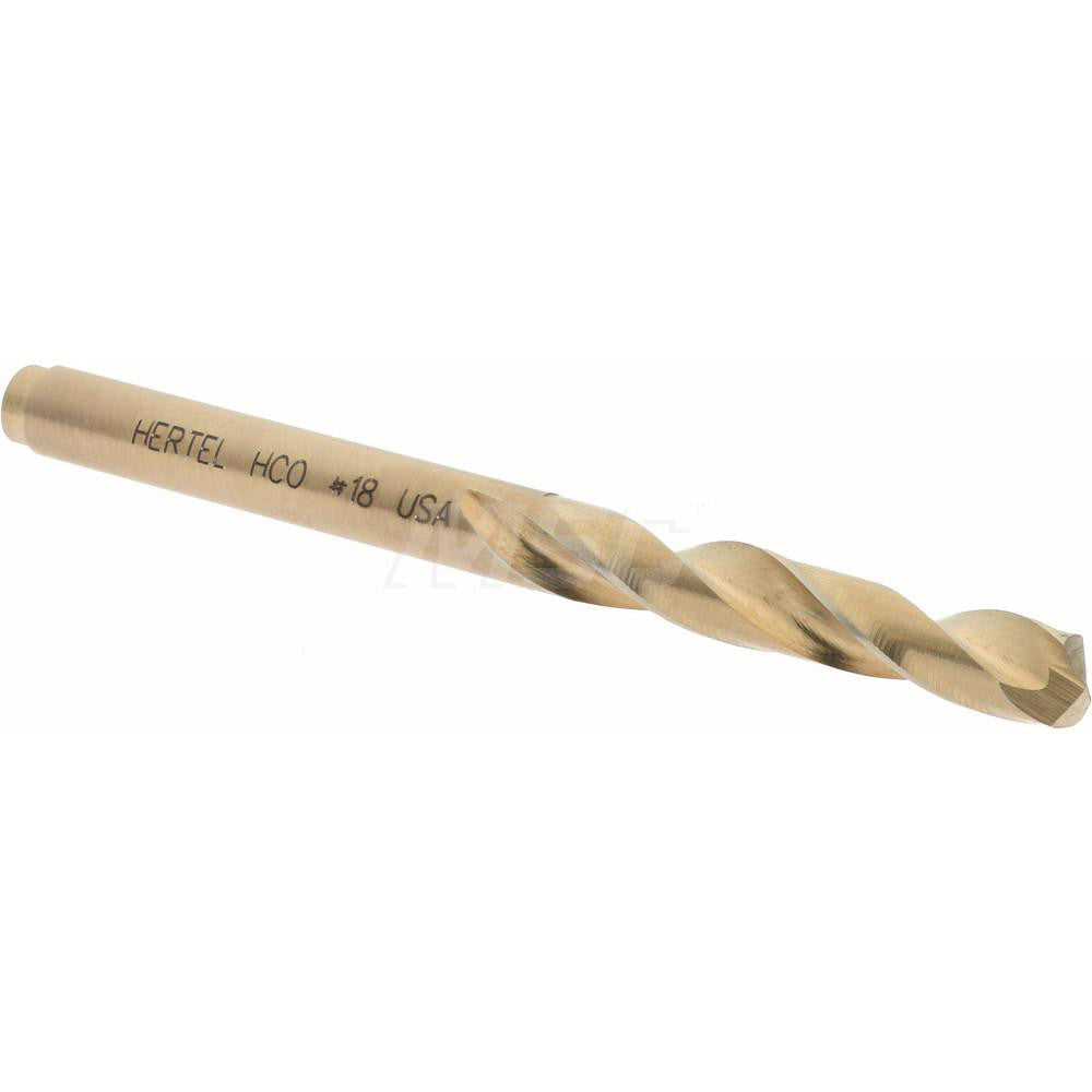 Hertel 74130709 Screw Machine Length Drill Bit #18 (0.1695) Dia, 135 deg, Cobalt