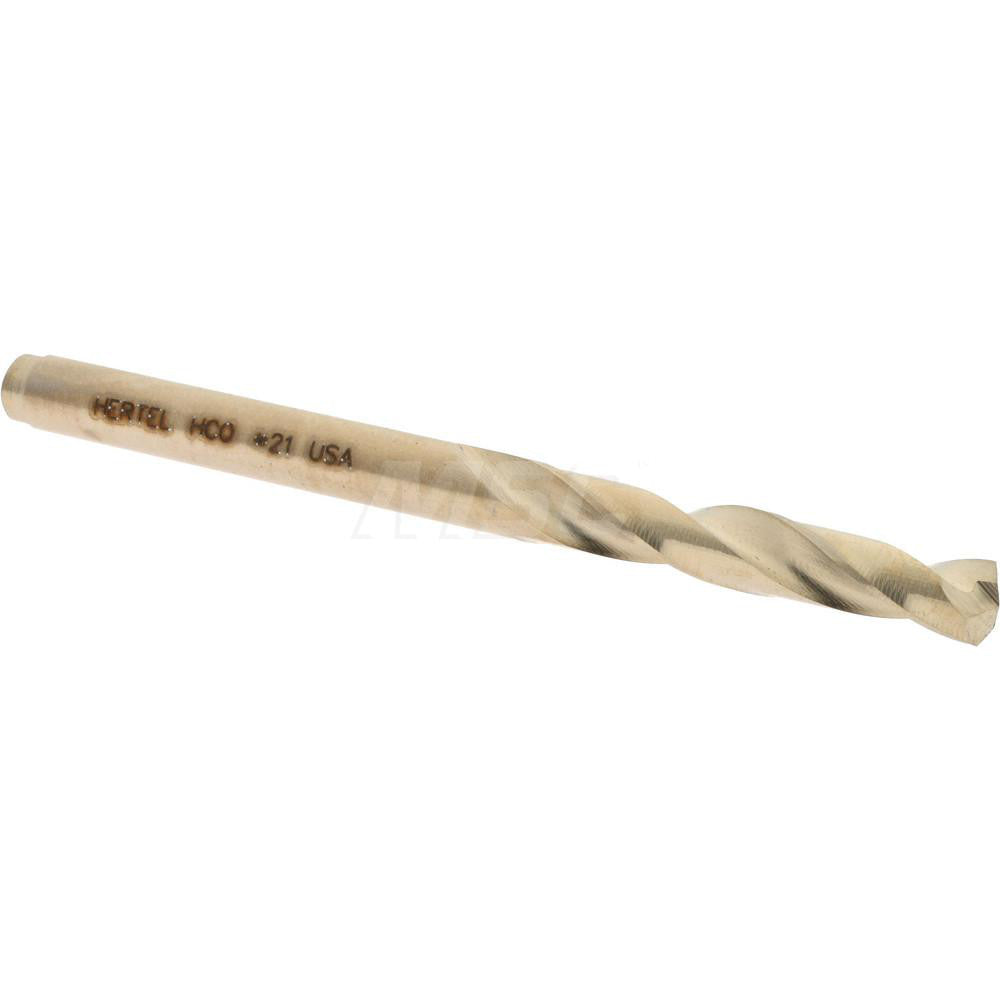 Hertel 74130733 Screw Machine Length Drill Bit #21 (0.1590) Dia, 135 deg, Cobalt