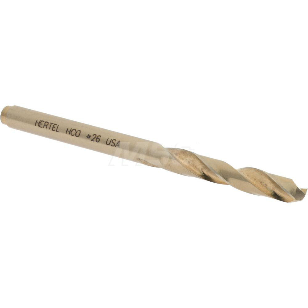 Hertel 74130782 Screw Machine Length Drill Bit #26 (0.1470) Dia, 135 deg, Cobalt