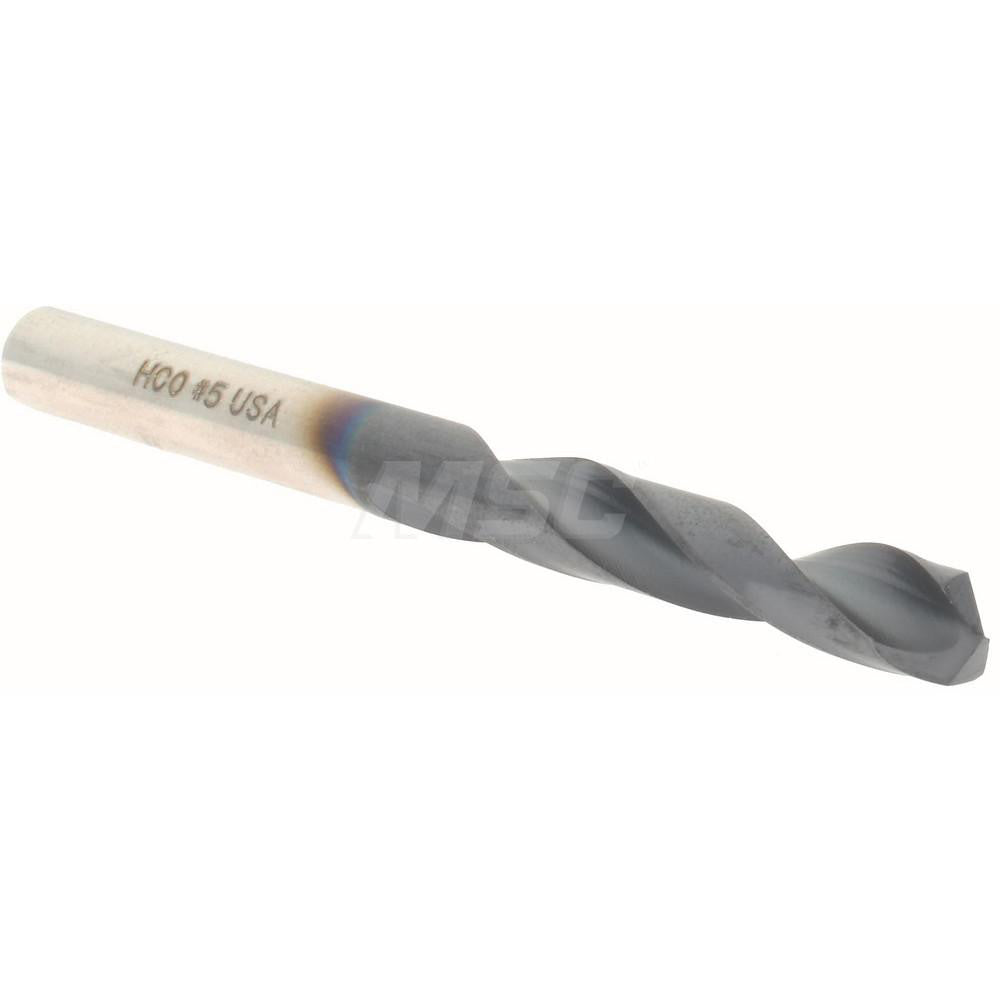 Hertel 74132036 Screw Machine Length Drill Bit #5 (0.2055) Dia, 135 deg, Cobalt