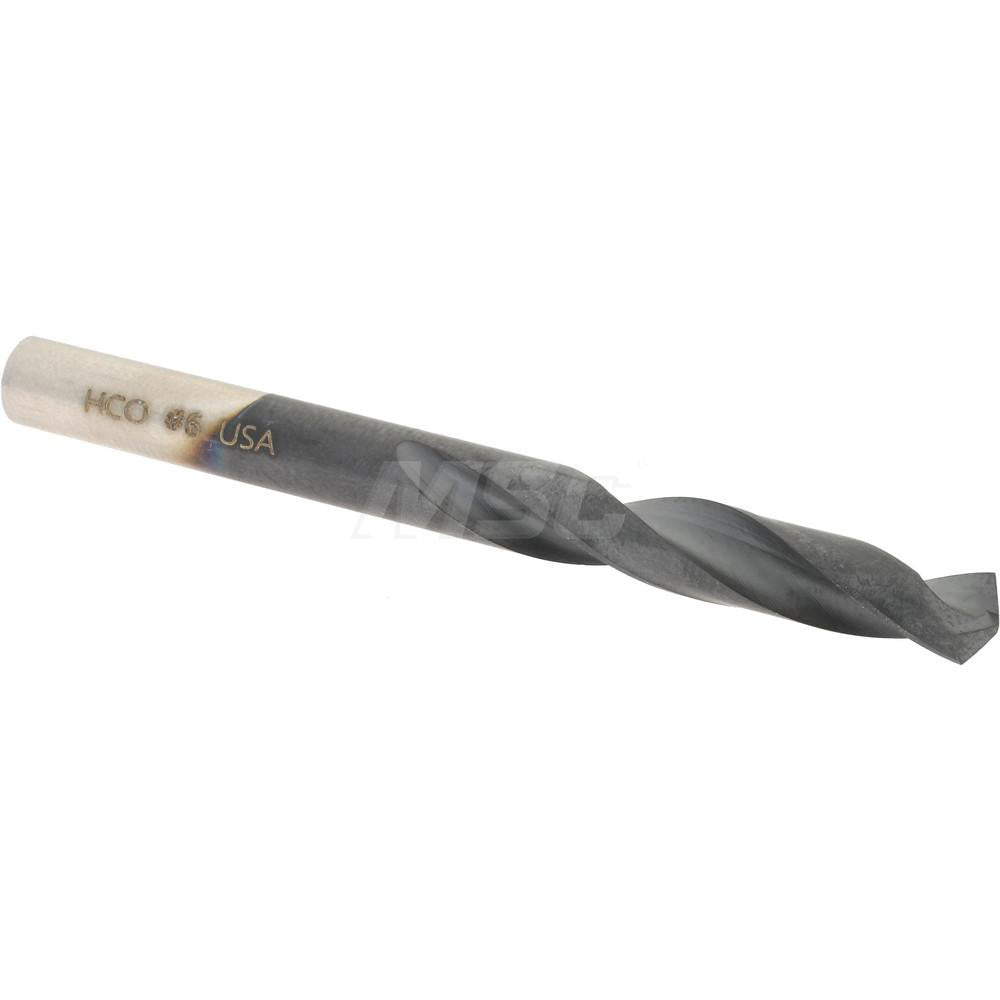 Hertel 74132044 Screw Machine Length Drill Bit #6 (0.2040) Dia, 135 deg, Cobalt
