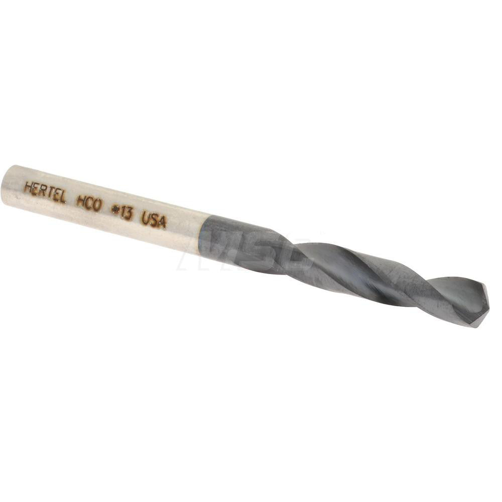 Hertel 74132101 Screw Machine Length Drill Bit #13 (0.1850) Dia, 135 deg, Cobalt