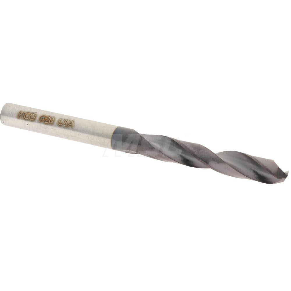 Hertel 74132176 Screw Machine Length Drill Bit #20 (0.1610) Dia, 135 deg, Cobalt