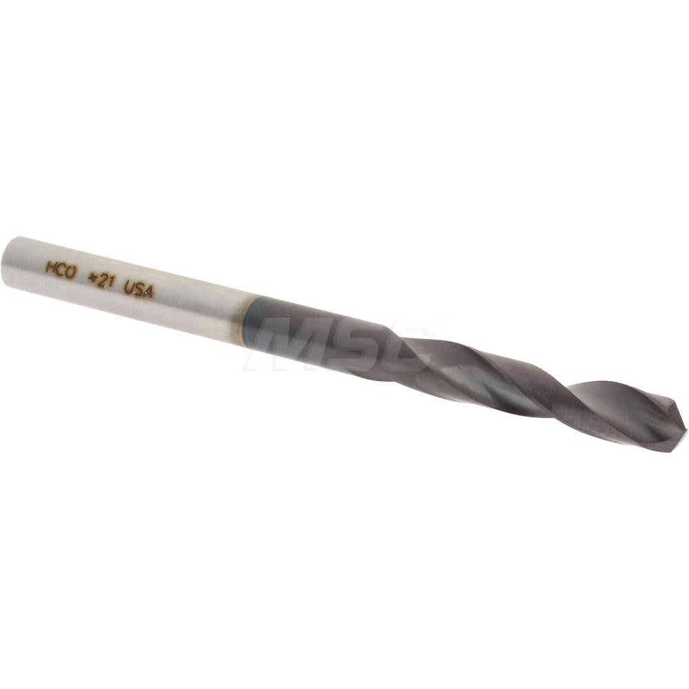 Hertel 74132184 Screw Machine Length Drill Bit #21 (0.1590) Dia, 135 deg, Cobalt