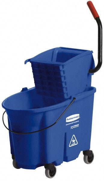 Rubbermaid FG758888BLUE WaveBrake 35 Qt Side-Press Mop Bucket & Wringer Combo on Wheels, Blue