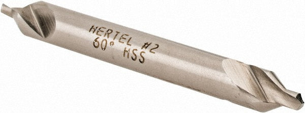 Hertel 585U 2 Combo Drill & Countersink #2, 3/16" Body Dia, High Speed Steel
