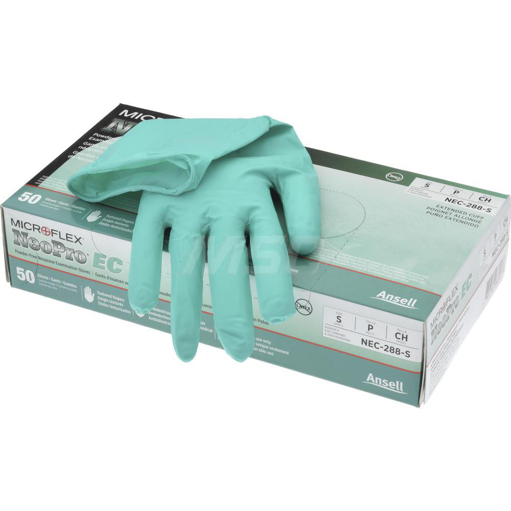 Ansell NEC-288-S Series Microflex Neopro Disposable Gloves Size Small, 6.3 mil, Uncoated-Coated Neoprene, Medical Grade, Unpowdered