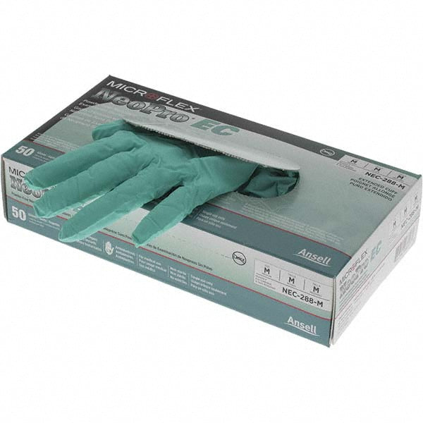 Ansell NEC-288-M Series Microflex Neopro Disposable Gloves Size Medium, 6.3 mil, Uncoated-Coated Neoprene, Medical Grade, Unpowdered