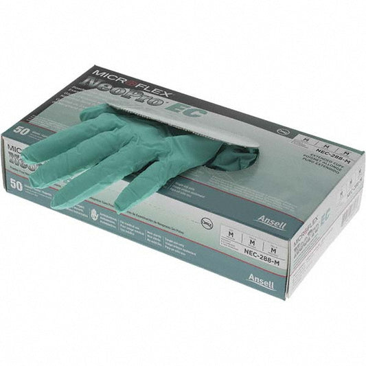 Ansell NEC-288-M Series Microflex Neopro Disposable Gloves Size Medium, 6.3 mil, Uncoated-Coated Neoprene, Medical Grade, Unpowdered