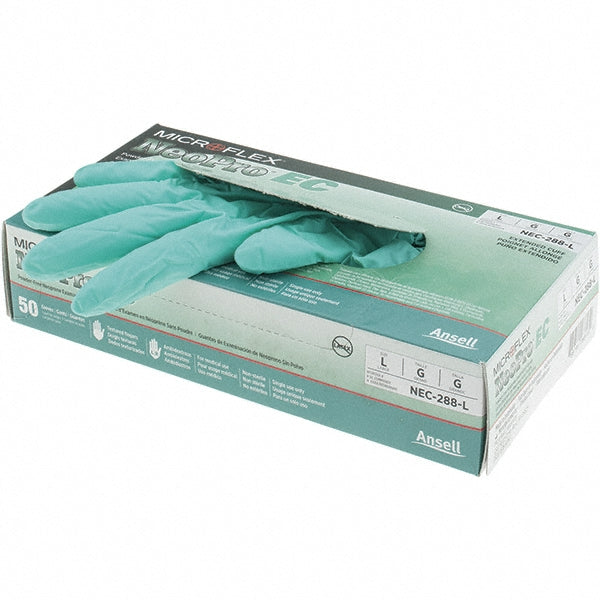 Ansell NEC-288-L Series Microflex Neopro Disposable Gloves Size Large, 6.3 mil, Uncoated-Coated Neoprene, Medical Grade, Unpowdered
