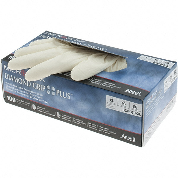 Ansell DGP-350-XL Series Microflex Diamond Grip Plus Disposable Gloves Size X-Large, 5.1 mil, Uncoated-Coated Latex, Medical Grade, Unpowdered