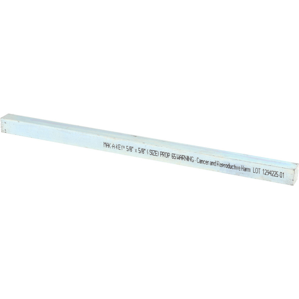 Mak-A-Key 3106250625-12 Undersized Key Stock 5/8" High, 5/8" Wide, 12" Long, Steel, Zinc-Plated