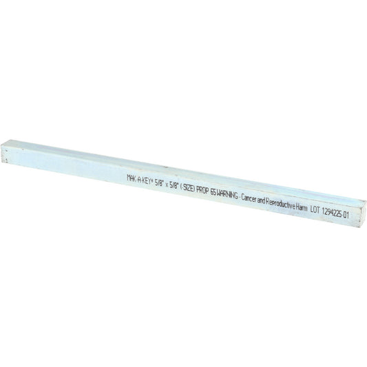 Mak-A-Key 3106250625-12 Undersized Key Stock 5/8" High, 5/8" Wide, 12" Long, Steel, Zinc-Plated