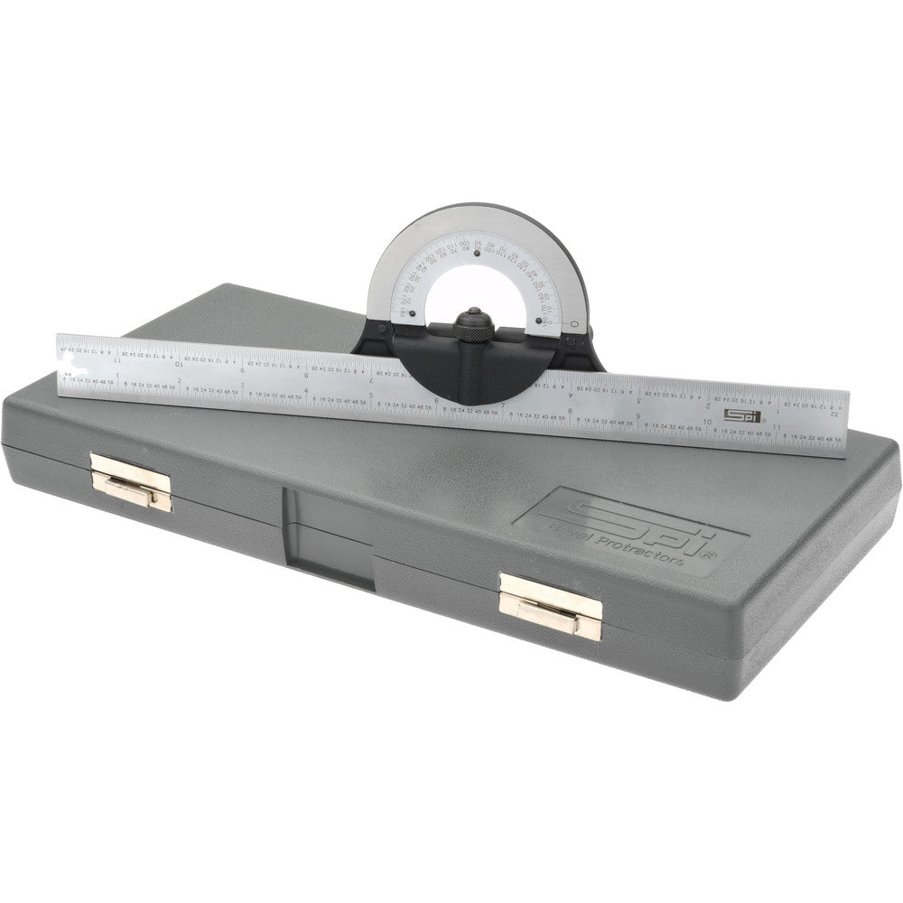SPI 13-636-6 12 Inch Long Blade, 180&deg Max Measurement, Bevel Protractor