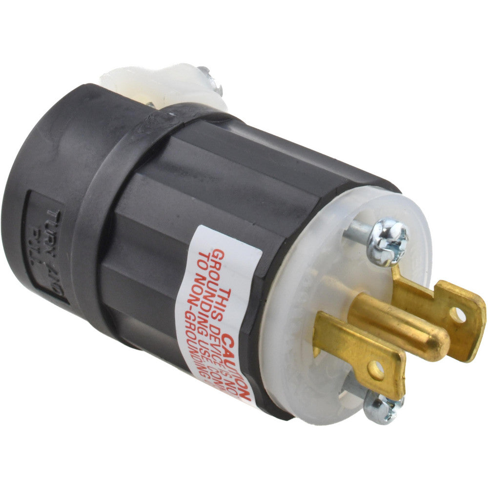 Leviton ML3-P Locking Inlet Plug, Industrial, ML-3P, 125 & 250V, Black & White