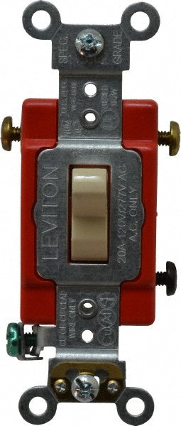 Leviton 1223-2I 3 Pole, 120 to 277 VAC, 20 Amp, Industrial Grade Toggle Three Way Switch