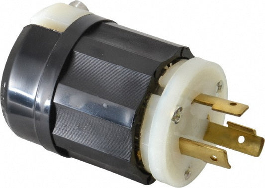Leviton 2311 Locking Inlet Connector, Industrial, L5-20P, 125V, Black & White