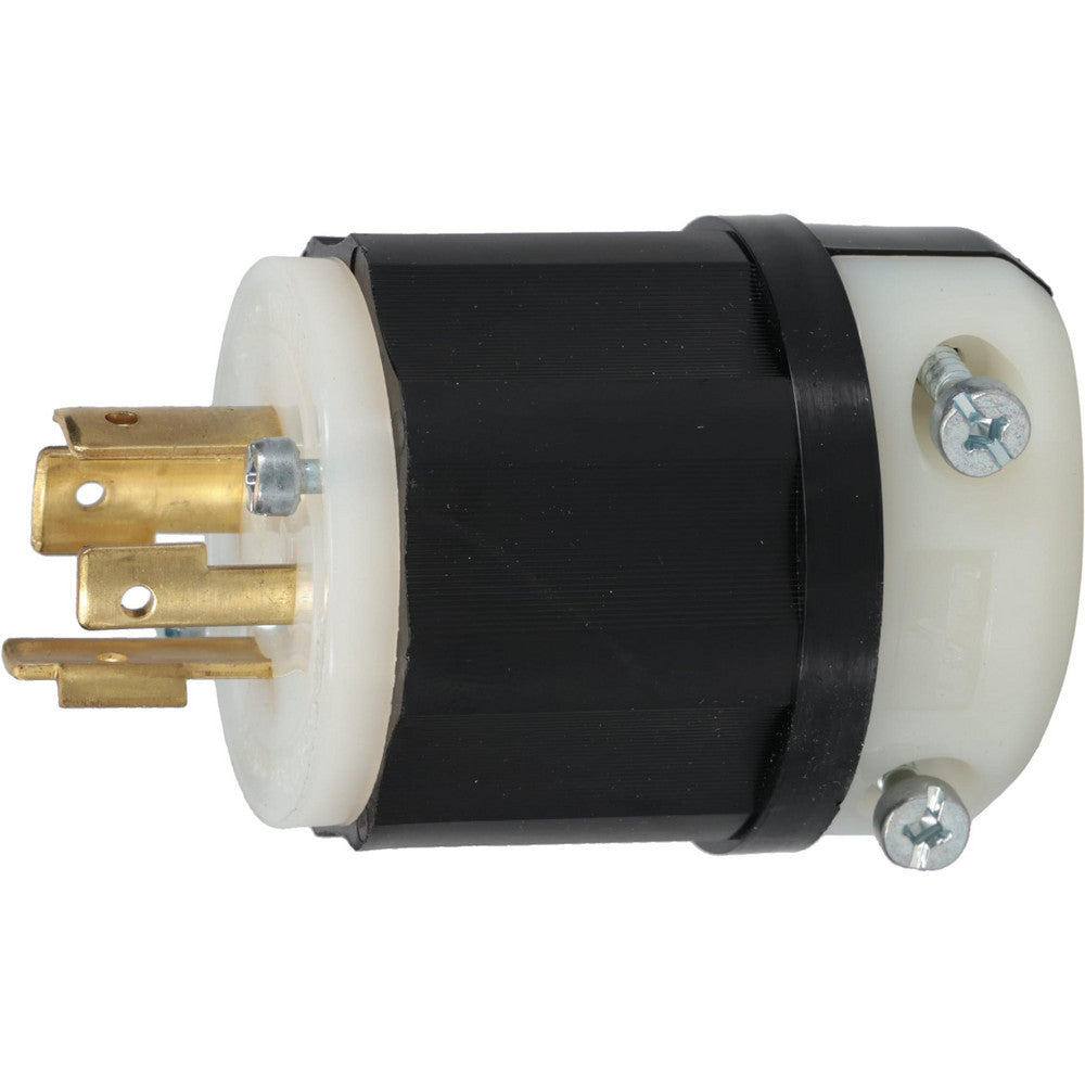 Leviton 2421 Locking Inlet Plug, Industrial, L15-20P, 250V, Black & White