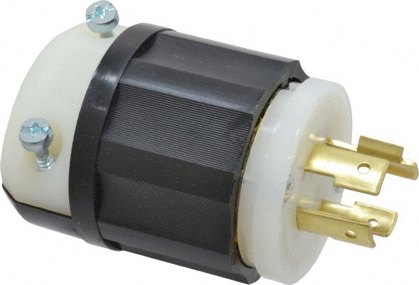 Leviton 2431 Locking Inlet Plug, Industrial, L16-20P, 480V, Black & White