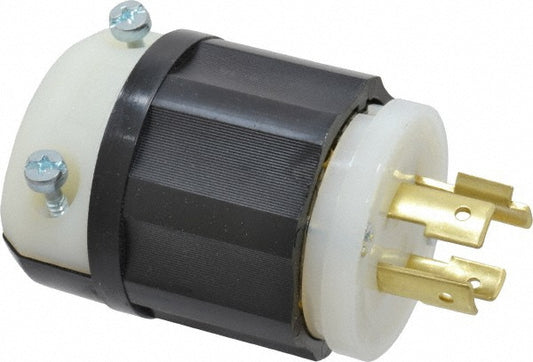 Leviton 2431 Locking Inlet Plug, Industrial, L16-20P, 480V, Black & White