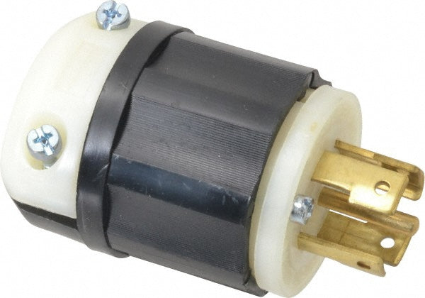 Leviton 2811 Locking Inlet Plug, Industrial, L21-30P, 120 & 208V, Black & White