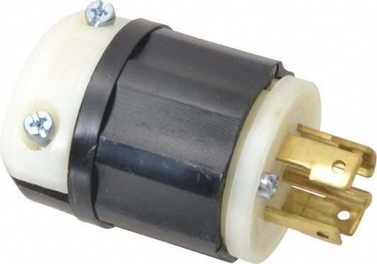 Leviton 2811 Locking Inlet Plug, Industrial, L21-30P, 120 & 208V, Black & White