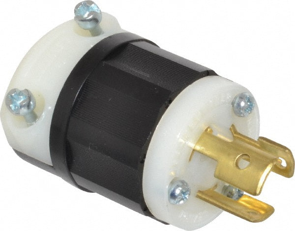 Leviton 4720-C Locking Inlet Plug, Industrial, L5-15P, 125V, Black & White