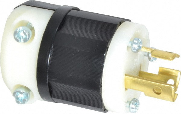 Leviton 4770-C Locking Inlet Plug, Industrial, L7-15P, 277V, Black & White