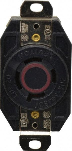 Leviton 2430 480 VAC, 20 Amp, L16-20R NEMA, Self Grounding Receptacle