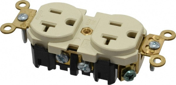 Leviton 5362-I Straight Blade Duplex Receptacle NEMA 5-20R, 20 Amps, Self-Grounding