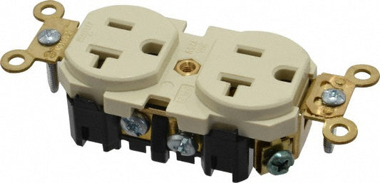 Leviton 5362-I Straight Blade Duplex Receptacle NEMA 5-20R, 20 Amps, Self-Grounding