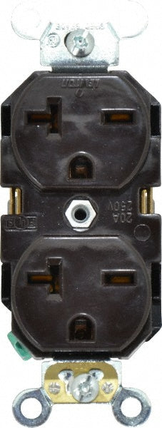 Leviton 5462 Straight Blade Duplex Receptacle NEMA 6-20R, 20 Amps, Self-Grounding