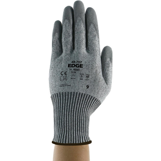Ansell 48707100 Cut & Puncture Resistant Gloves Style Knit  Coating Material Polyurethane  Coating Coverage Palm  Glove Type Cut, Puncture & Abrasion-Resistant  ANSI/ISEA Cut Resistance Level A6  Primary Material Polyester Fiberglass Spandex Nylon HPPE