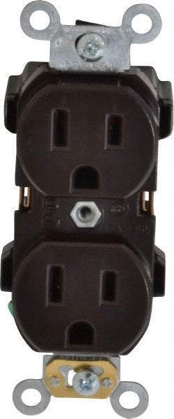 Leviton 5252 Straight Blade Duplex Receptacle NEMA 5-15R, 15 Amps, Self-Grounding