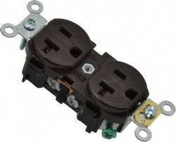 Leviton 5352 Straight Blade Duplex Receptacle NEMA 5-20R, 20 Amps, Self-Grounding