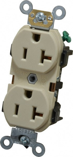 Leviton 5352-I Straight Blade Duplex Receptacle NEMA 5-20R, 20 Amps, Self-Grounding