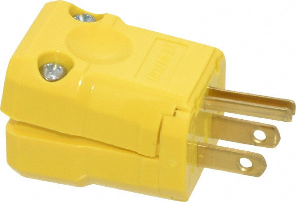 Leviton 5256-VY Straight Blade Plug Industrial, 5-15P, 125VAC, Yellow