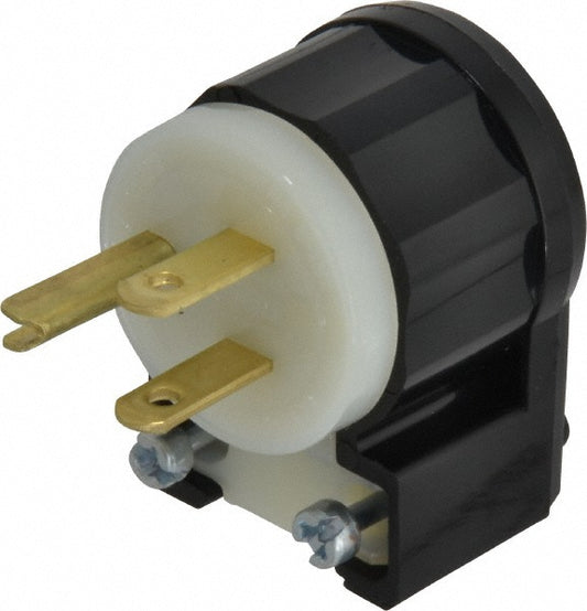 Leviton 5266-CA Straight Blade Plug Industrial, 5-15P, 125VAC, Black & White