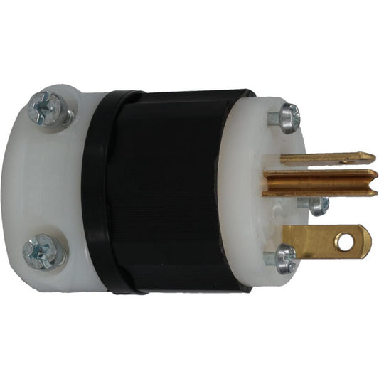 Leviton 5366-C Straight Blade Plug Industrial, 5-20P, 125VAC, Black & White