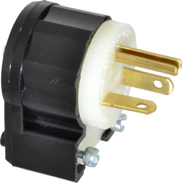 Leviton 5366-CA Straight Blade Plug Industrial, 5-20P, 125VAC, Black & White