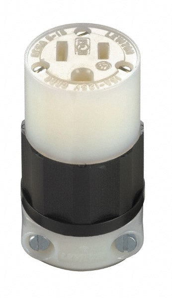 Leviton 5269-C Straight Blade Connector Industrial, 5-15R, 125VAC, Black & White