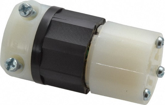 Leviton 5369-C Straight Blade Connector Industrial, 5-20R, 125VAC, Black & White