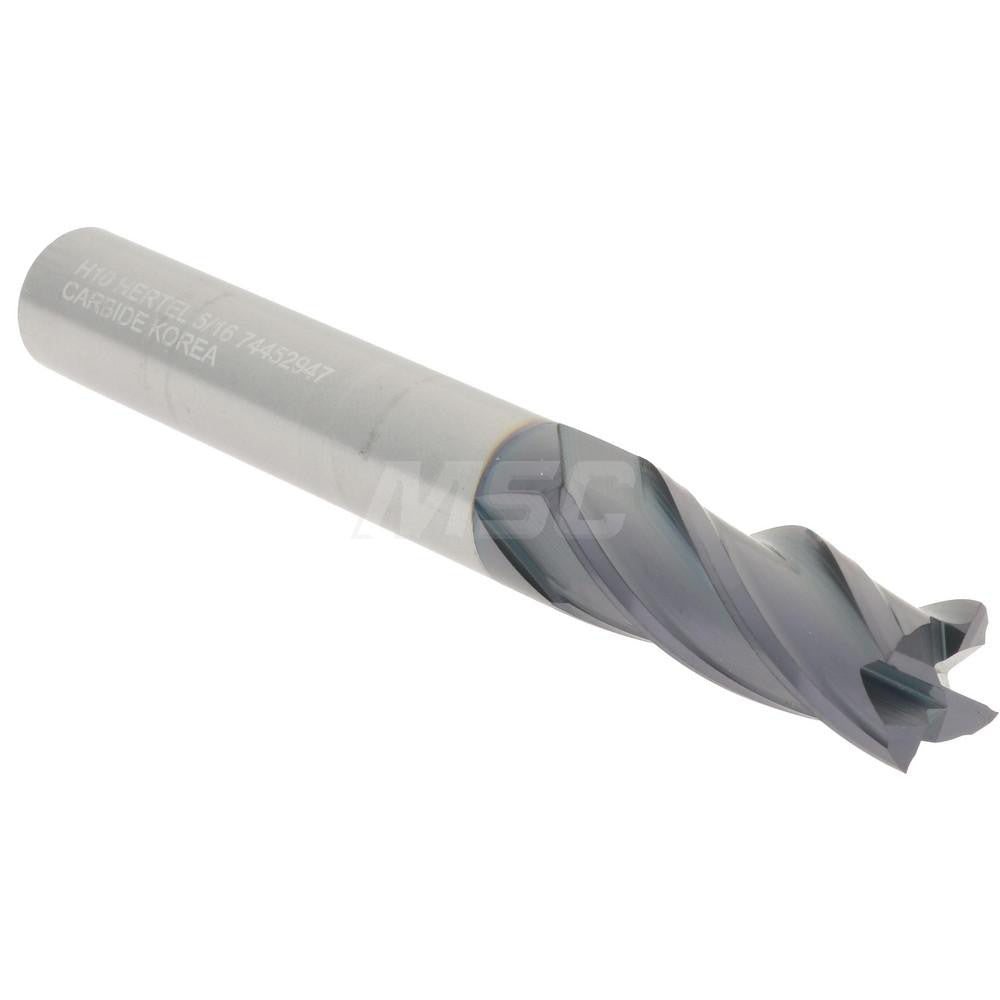 Hertel 74452947 Square End Mill 5/16" Dia, 13/16" LOC, 4 Flute, Solid Carbide