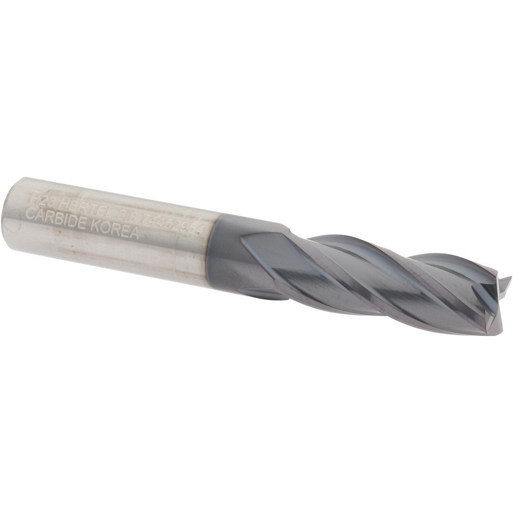 Hertel 74452954 Square End Mill 3/8" Dia, 1" LOC, 4 Flute, Solid Carbide