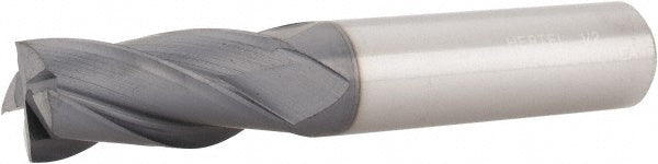 Hertel 74452962 Square End Mill 1/2" Dia, 1" LOC, 4 Flute, Solid Carbide