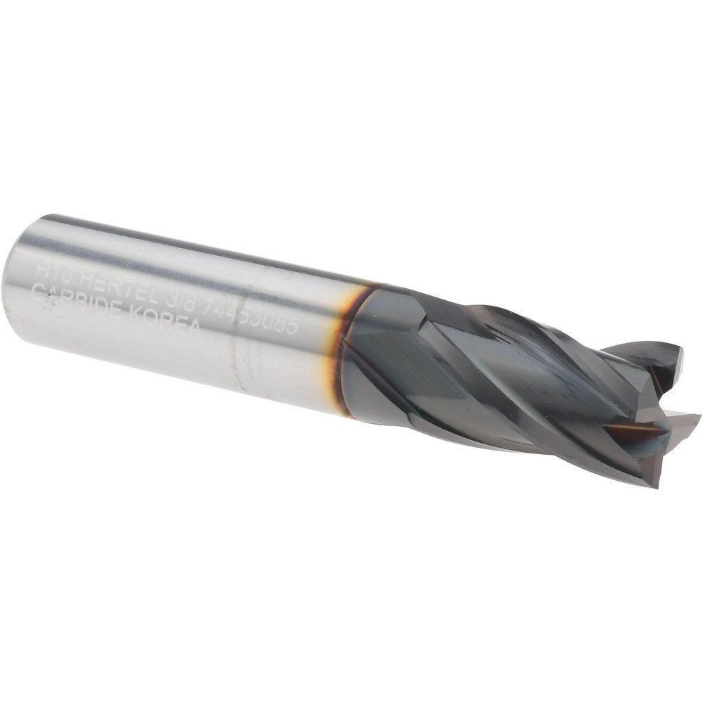 Hertel 74453085 Square End Mill 3/8" Dia, 5/8" LOC, 4 Flute, Solid Carbide
