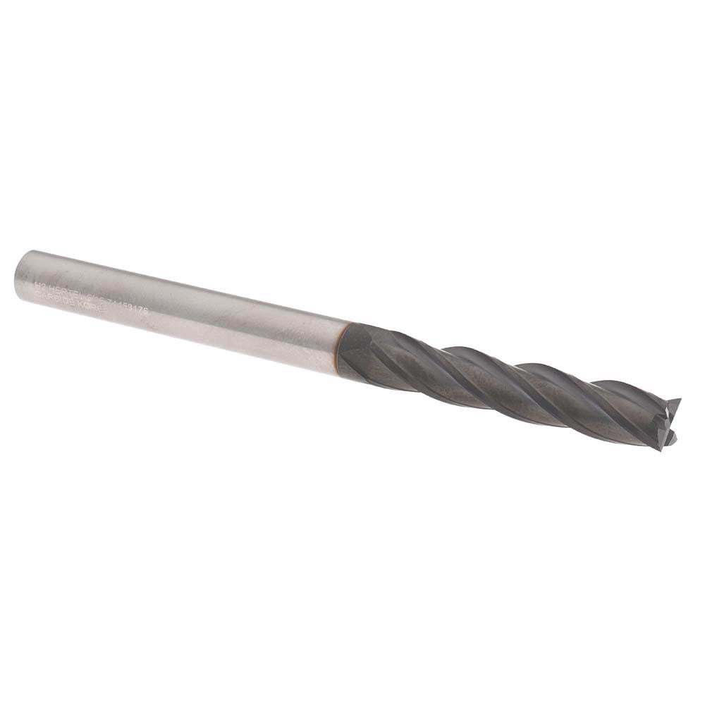 Hertel 74453176 Square End Mill 5/16" Dia, 1-5/8" LOC, 4 Flute, Solid Carbide