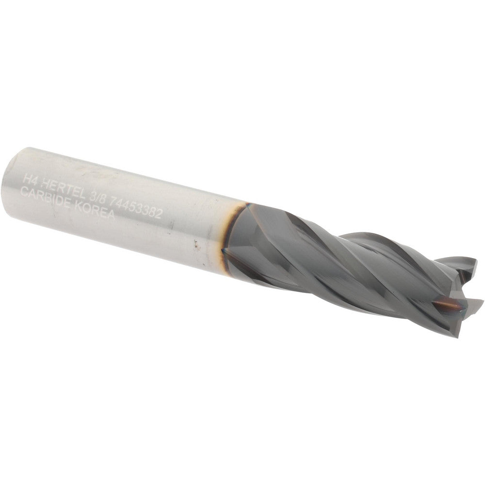 Hertel 74453382 Square End Mill 3/8" Dia, 1" LOC, 4 Flute, Solid Carbide