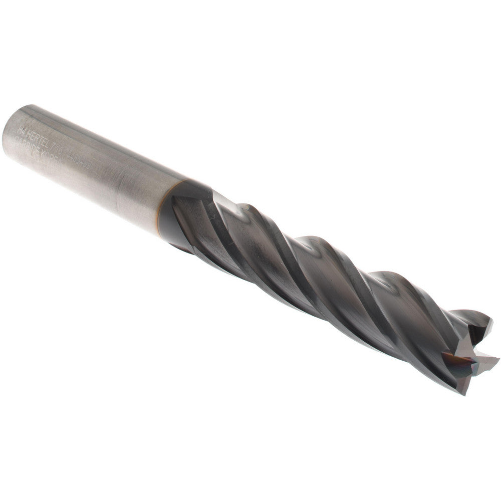Hertel 74453499 Square End Mill 7/16" Dia, 2" LOC, 4 Flute, Solid Carbide